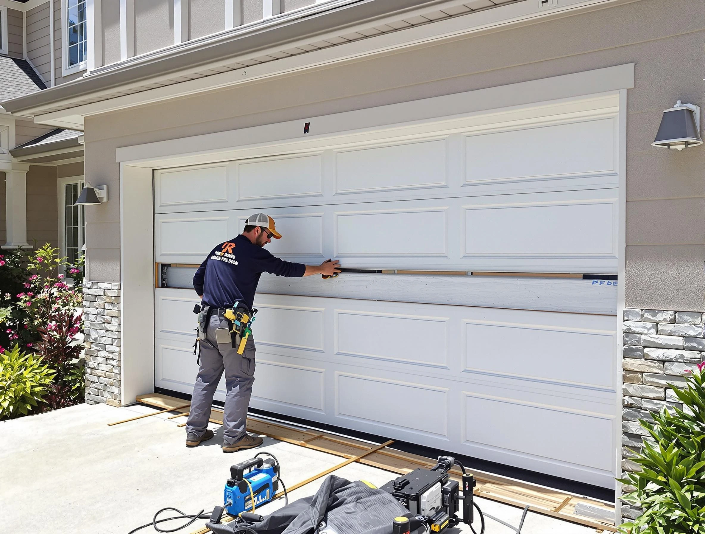 Braintree Garage Door Repair team performing complete garage door replacement at Braintree residence