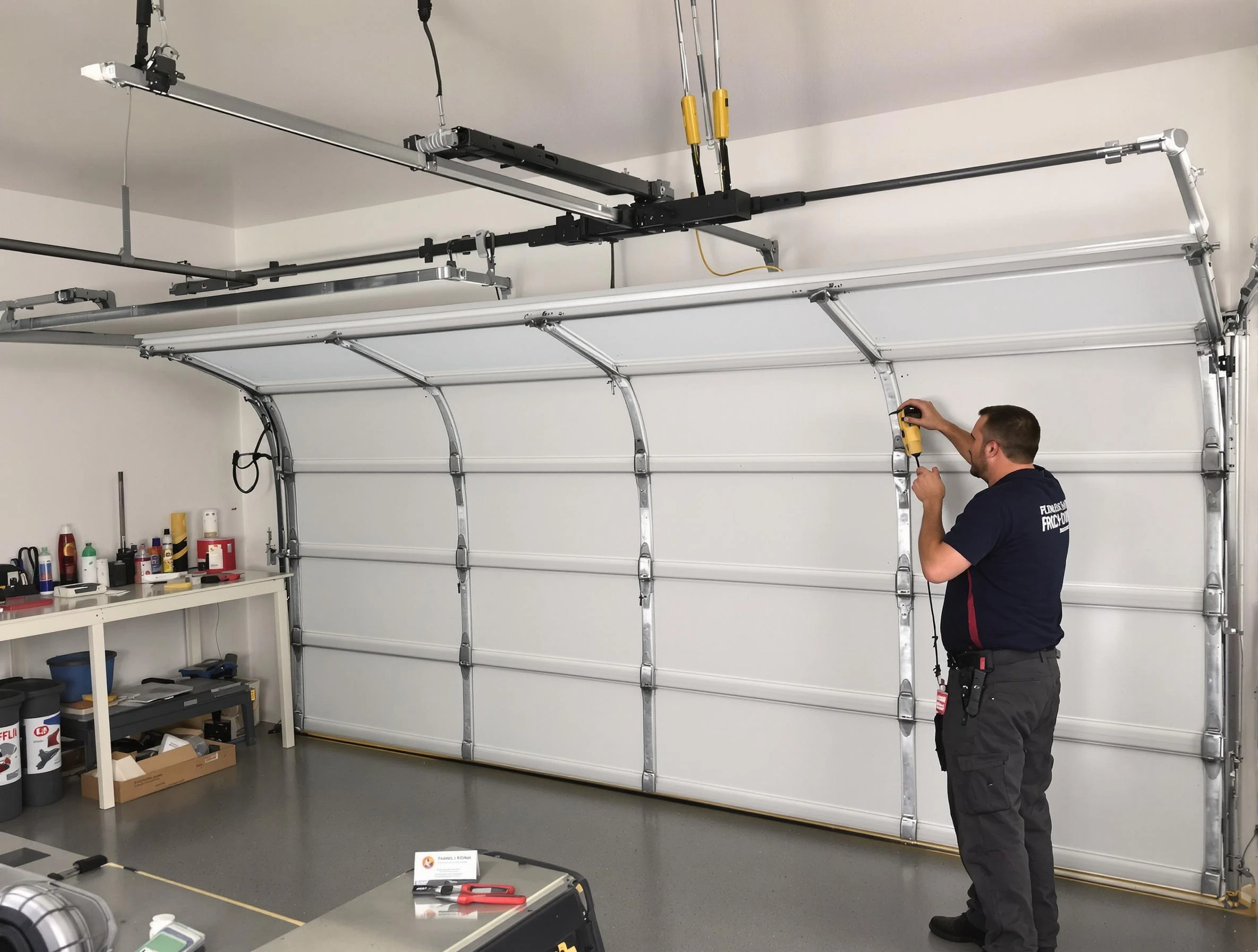 Braintree Garage Door Repair certified technician performing overhead door system repair in Braintree