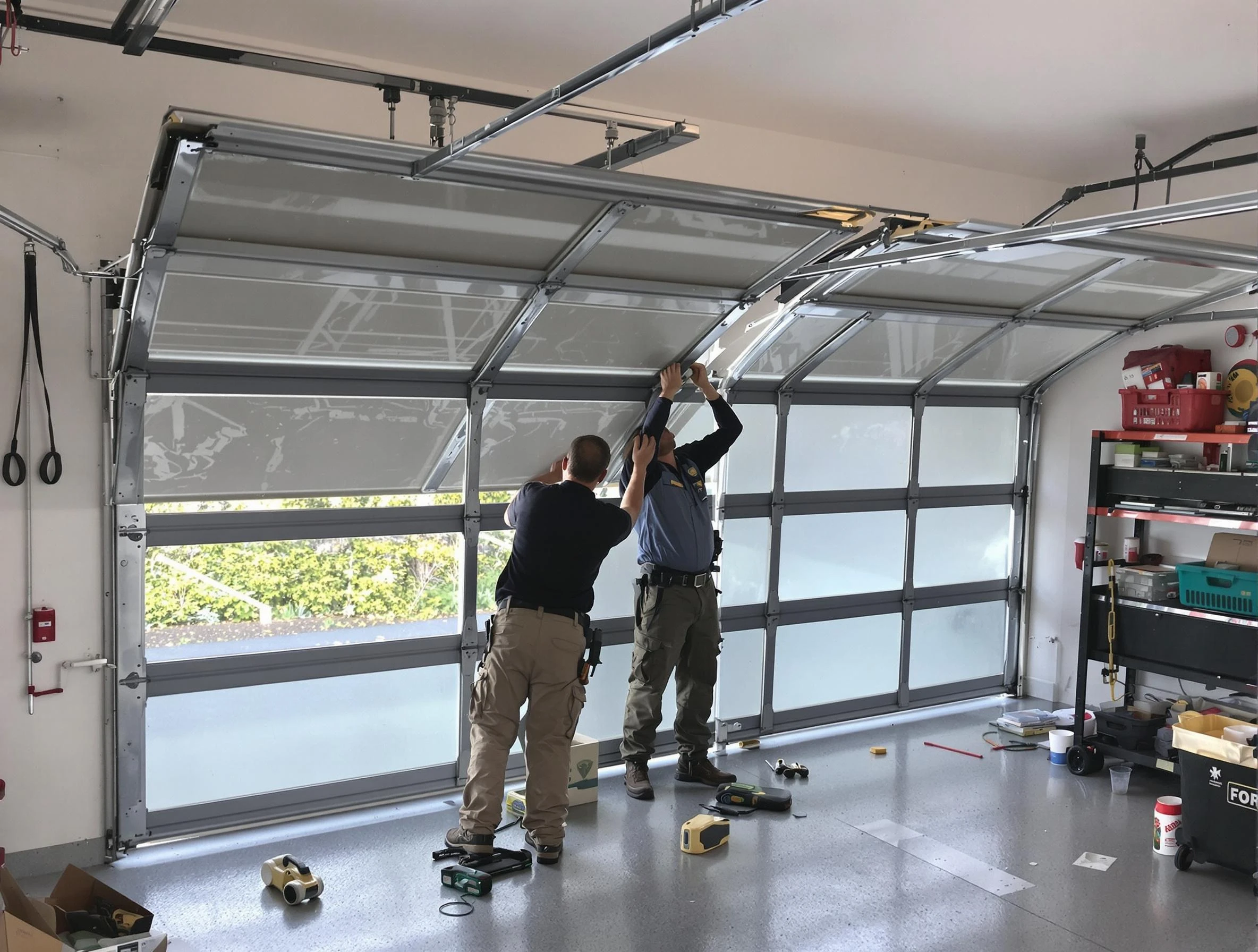 Braintree Garage Door Repair expert performing precise panel replacement on Braintree garage door
