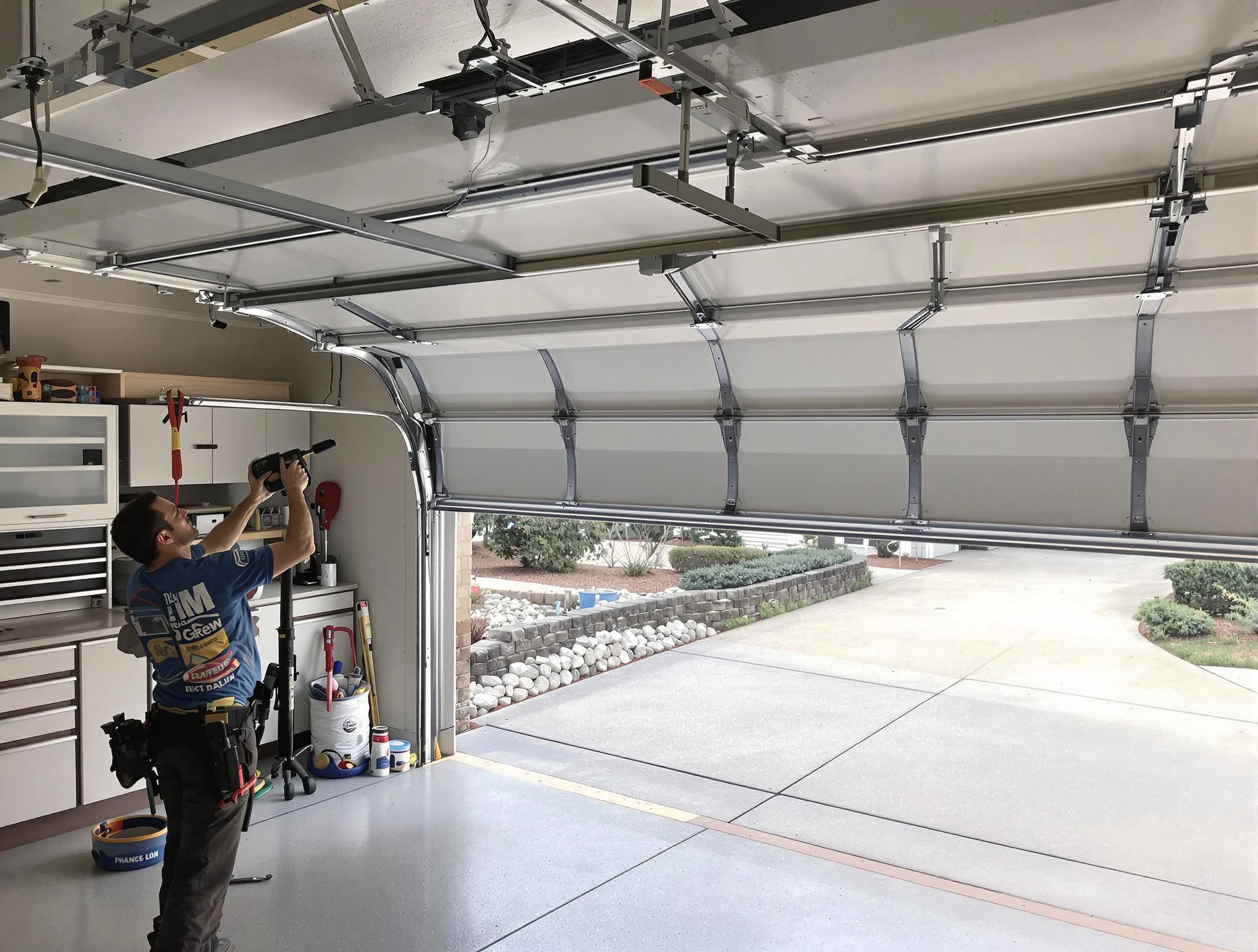 Garage door track repair service by Braintree Garage Door Repair in Braintree